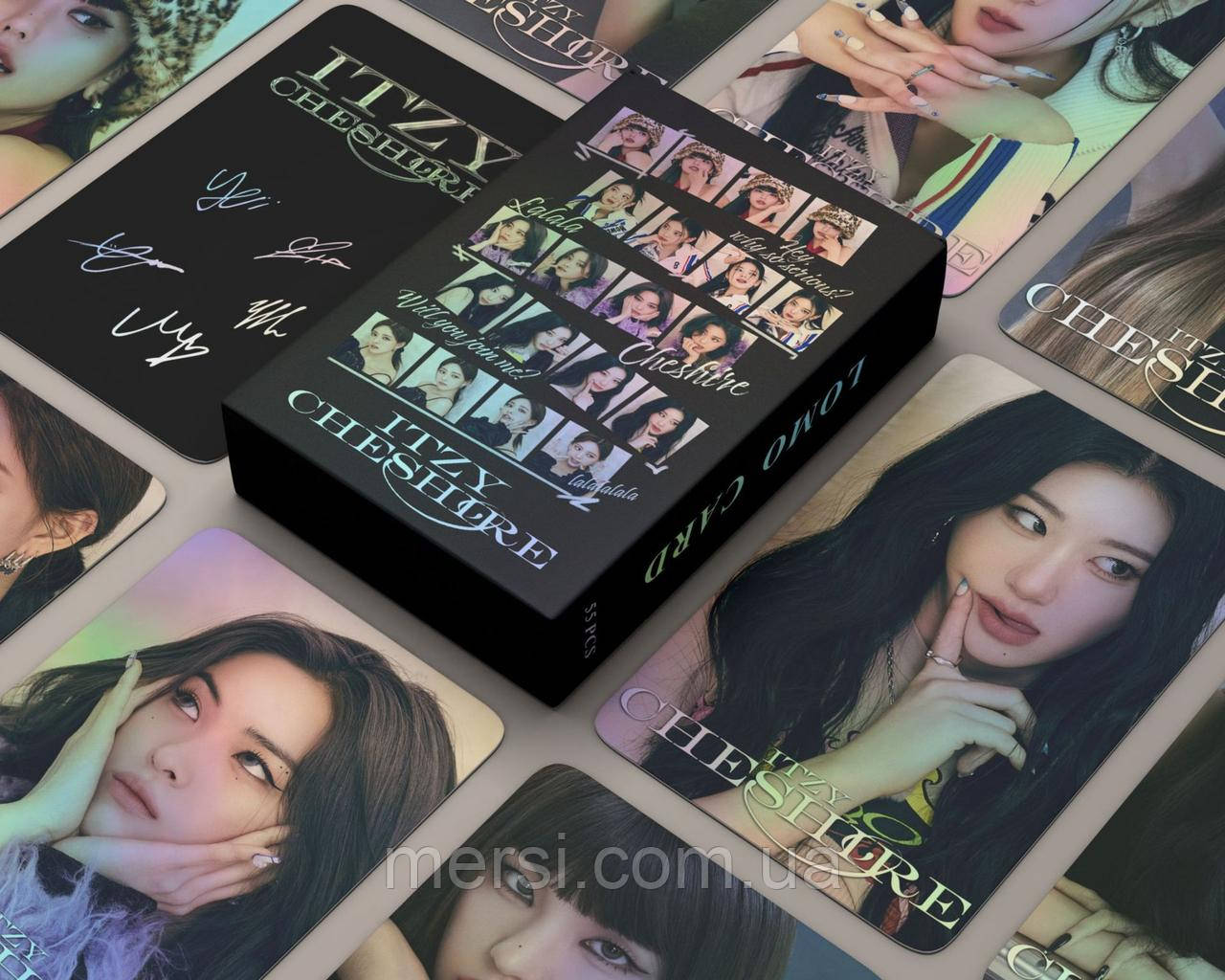 Голографічні карточки itzy K-POP lomo кейпоп карти к поп ітзі ітсі картки - Cheshire - 55 шт, фото 1