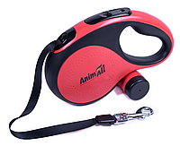 AnimAll рулетка-поводок с диспенсером для собак М до 30 кг/5 метров красная, MS7016-B, (Х/24/Х)