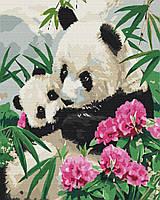 Картина по номерам "Мама панда с детенышем" 40x50 3v1 Рисование Живопись Раскраски (Животные, птицы и рыбы)