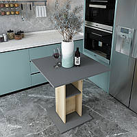 Кухонный стол обеденный Коуд дуб сонома и графит 70 см х 70 см х 74 см. Столы домашние в кухню