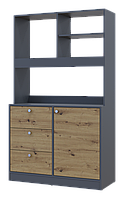 Стеллаж кухонный этажерка Лея графит дуб эвок 100х43х171 мини-кухня. Система хранения для кухни шкаф комод