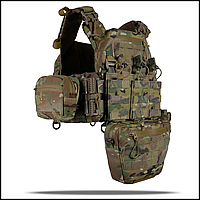 Плитоноска мультикам с боками укомплектованная,бронежилет плитоноска армейский 1 класса защиты