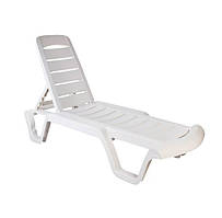 Шезлонг Маямі SDM поліпропілен Білий 192х63 см