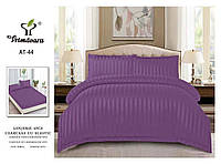 Сатиновое постельное белье евро размера фиолетового цвета.