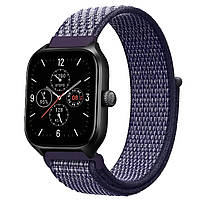 Ремешок нейлоновый на липучке BeWatch Xiaomi Amazfit BIP GTS GTR 20 мм Purple (1011361.3U HR, код: 8344804