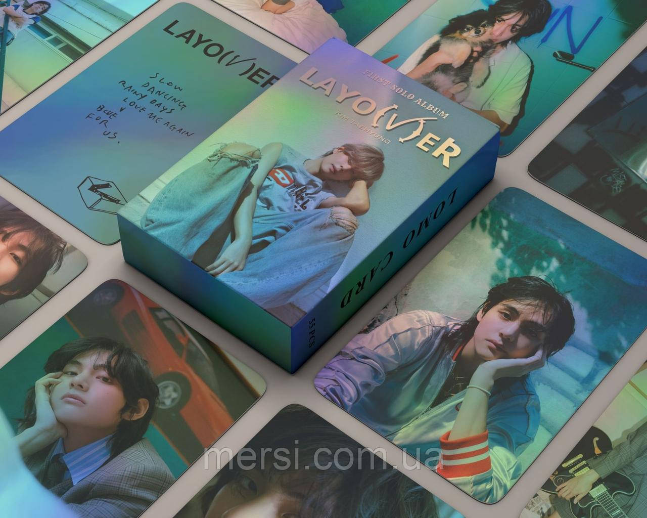 Голографічні Карточки bts K-POP lomo кейпоп карти к поп Бтс Бантан картки - Layover - 55 шт