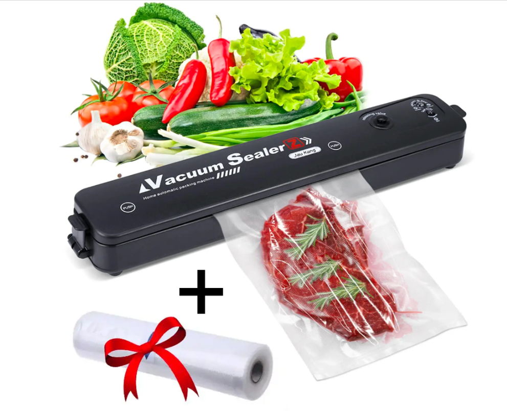 Вакуумний пакувальник їжі Vacuum Sealer + Подарунок Вакуумні пакети 5 м х 20 см