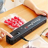Вакуумний пакувальник їжі Vacuum Sealer + Подарунок Вакуумні пакети 5 м х 20 см, фото 3