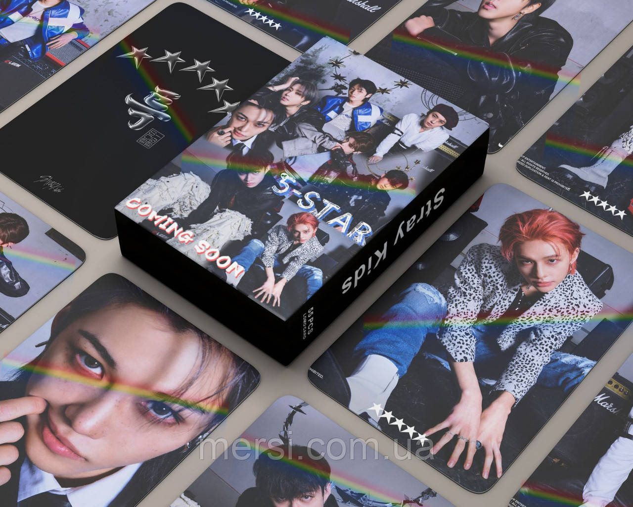 Голографічні карточки stray kids K-POP lomo кейпоп карти к поп стрей кідс стрэйкідс СК - 5 star #2 -  55 шт, фото 1