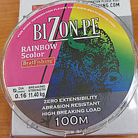 ..Шнур рыболовный Bizon Rainbow 100 m