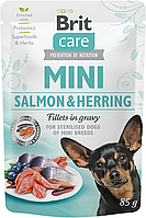 Brit Care Mini Sterilised Salmon & Herring Влажный корм с лососем и сельдью для кастрированных собак 85 г