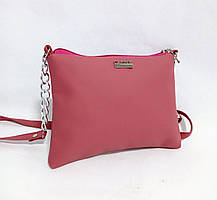 Сумка жіноча клатч через плече 24*17см еко-шкіра рожева (5-0249)