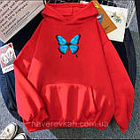 Жіноче худі з принтом метелика, фото 3