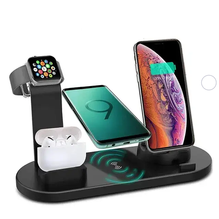 Бездротова зарядна станція 3in1 Wireless charger 10 вт., фото 1