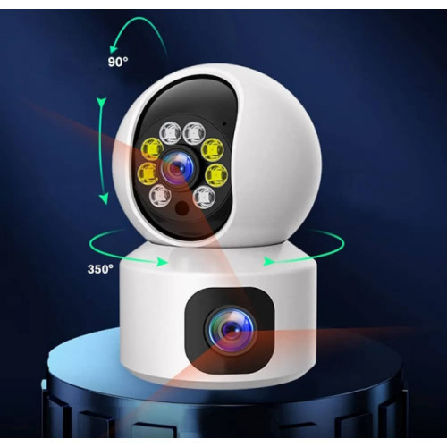 Домашня камера відеоспостереження WIFI 2DUAL LENS PTZ CAMERA APP:V380PRO 4MP