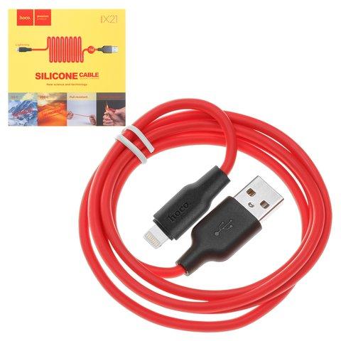 Кабель Lightning 1.0 m HOCO X21 20W (6957531071372) червоно-чорний (коробка)