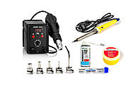 Паяльна станція Technet 858D-II + Паяльник, припій, флюс та очисник