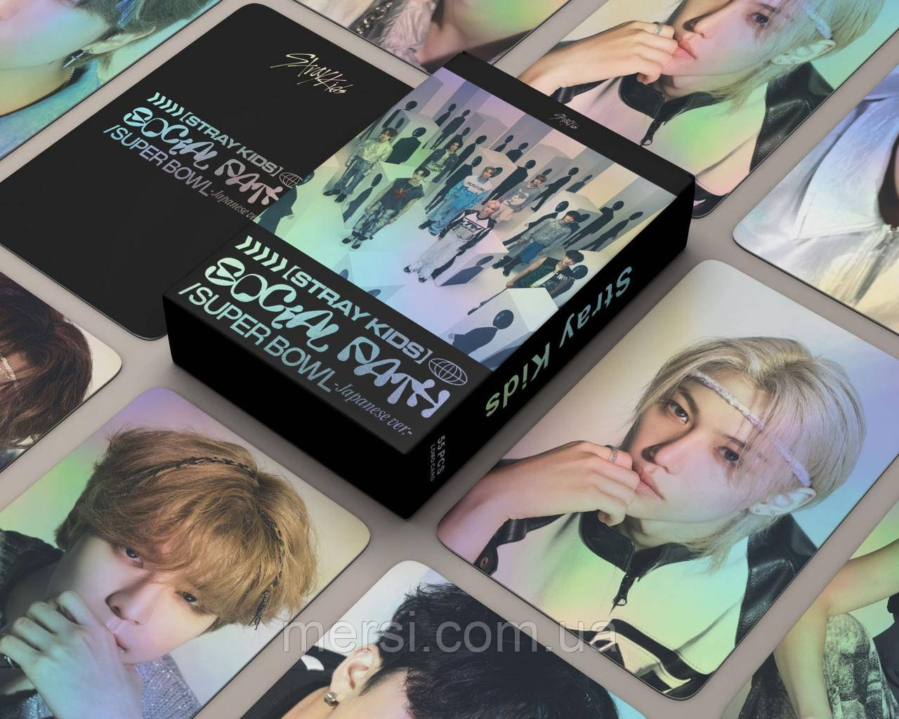 Голографічні карточки stray kids K-POP lomo кейпоп карти к поп стрей кідс стрэйкідс СК -Social path-  55 шт