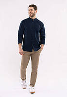 Мужская рубашка Regular fit - льняная, синяя Volcano 2XL
