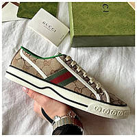 Жіночі кеди Gucci Sneakers Tennis 1977 Beige, бежеві кросівки гуччі тенніс 1977