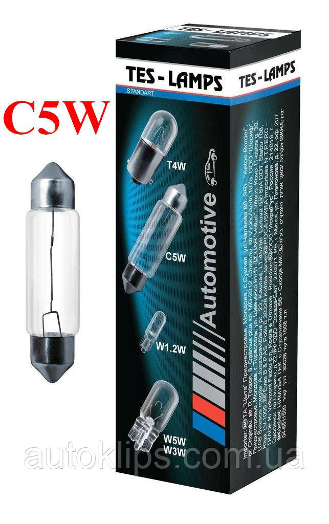 Лампа 12V C5W (36 мм) цоколь SV8.5 "ТЕСЛА"