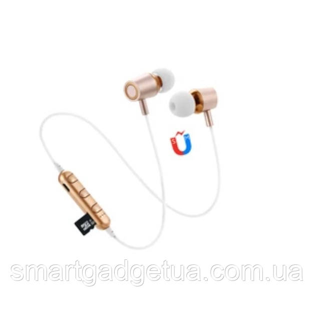 Бездротові Вакуумні Bluetooth Навушники Гарнітура F 2 з підтримкою TF-карти / золото