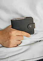 Мужской кошелек из натуральной кожи, мужской на кнопке кошелек из Crazy Horse юзн - 1079