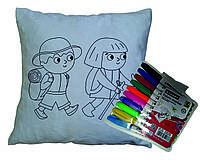 Подушка Раскраска - Детский набор для творчества - Маленькие туристы :)
