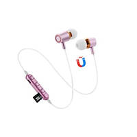 Беспроводные Вакуумные Bluetooth Наушники Гарнитура F 2 с поддержкой TF-карты / розовые