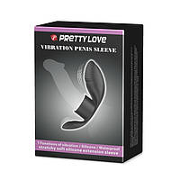 Ерекційне вібро-кільце PRETTY LOVE - Vibration Penis Sleeve 7 FUNCTIONS BLACK sexstyle