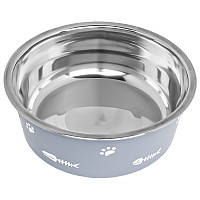 Миска для собак котов Taotaopets 131120 металлическая Gray 120 мм TOP