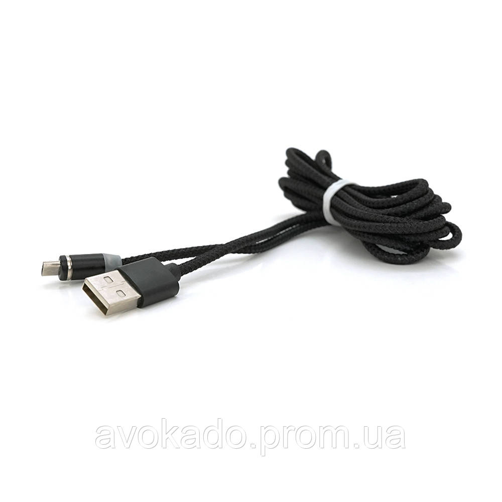 Магнитный кабель PiPo USB 2.0/Micro, 2m, 2А, тканевая оплетка, бронированный, съемник, Black, BOX e - фото 5 - id-p2059687902