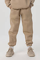 Спортивные штаны однотонные для девочки Angelos LX-274 128 см Бежевый (2000990145543) z115-2024