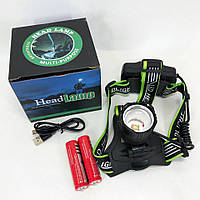 Ліхтар акумуляторний для риболовлі Police A16, Налобний ліхтарик з USB заряджання, Світлодіодний ліхтар KR-754 на лоб qwe