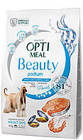 Сухой корм Optimeal Beauty Podium Shiny Coat & Dental Care для собак уход за шерстью и зубами 4 кг