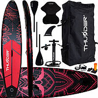 Сапборд Moth -Надувная Двухслойная SUP доска THUNDER 320 см с веслом Pink/Black Розово-чёрный Польша