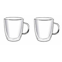Стеклянная чашка с двойным дном Con Brio СВ-8435-2, 2шт, 350мл | Стеклянные стаканы с OQ-557 двойными стенками