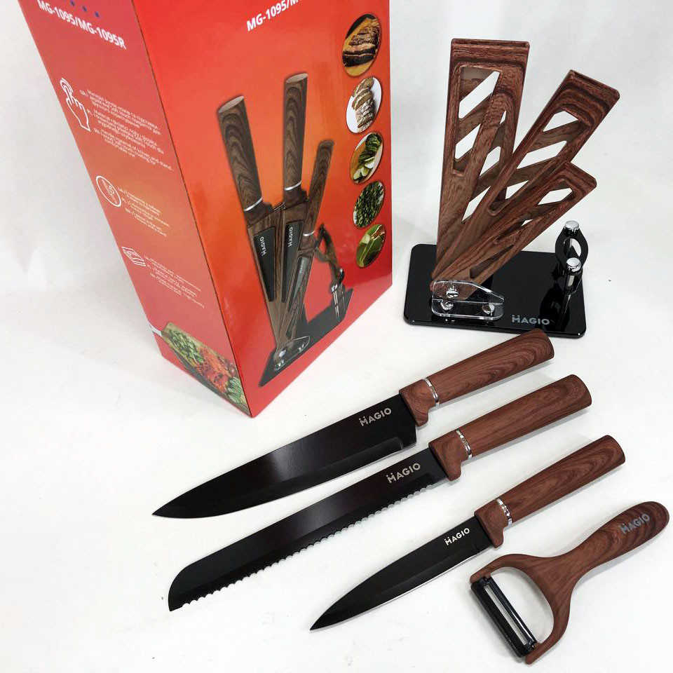 Поварські кухонні ножі набір Magio MG-1095 5 предметів / Набір кухонних ножів / Комплект AP-861 кухонних ножів qwe