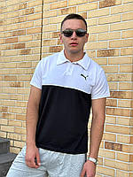 Поло футболка мужская белая Puma, летнее поло для мужчин, поло рубашка мужская, модная мужская футболка M