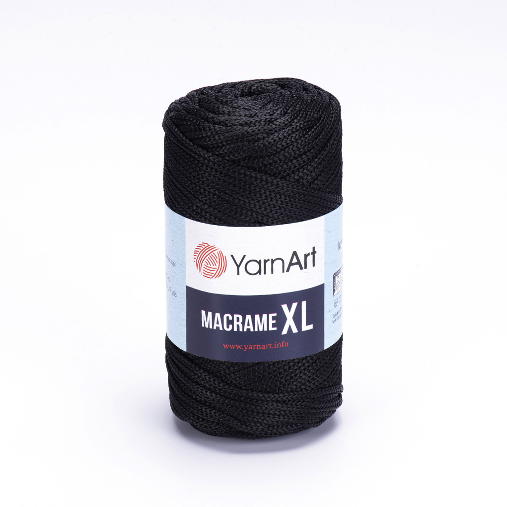 Шнур для макрамі Чорний No148 Yarnart Macrame XL, 250 г, 130 м.