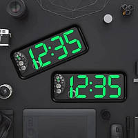 Часы настольные DT-6508 с будильником и USB зарядкой с SV-994 зеленой подсветкой qwe