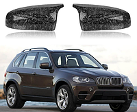 Накладки на зеркала рваный карбон BMW X5 E70 X6 E71 08-13 - Накладки на зеркала БМВ Х5 Х6 резаный карбон