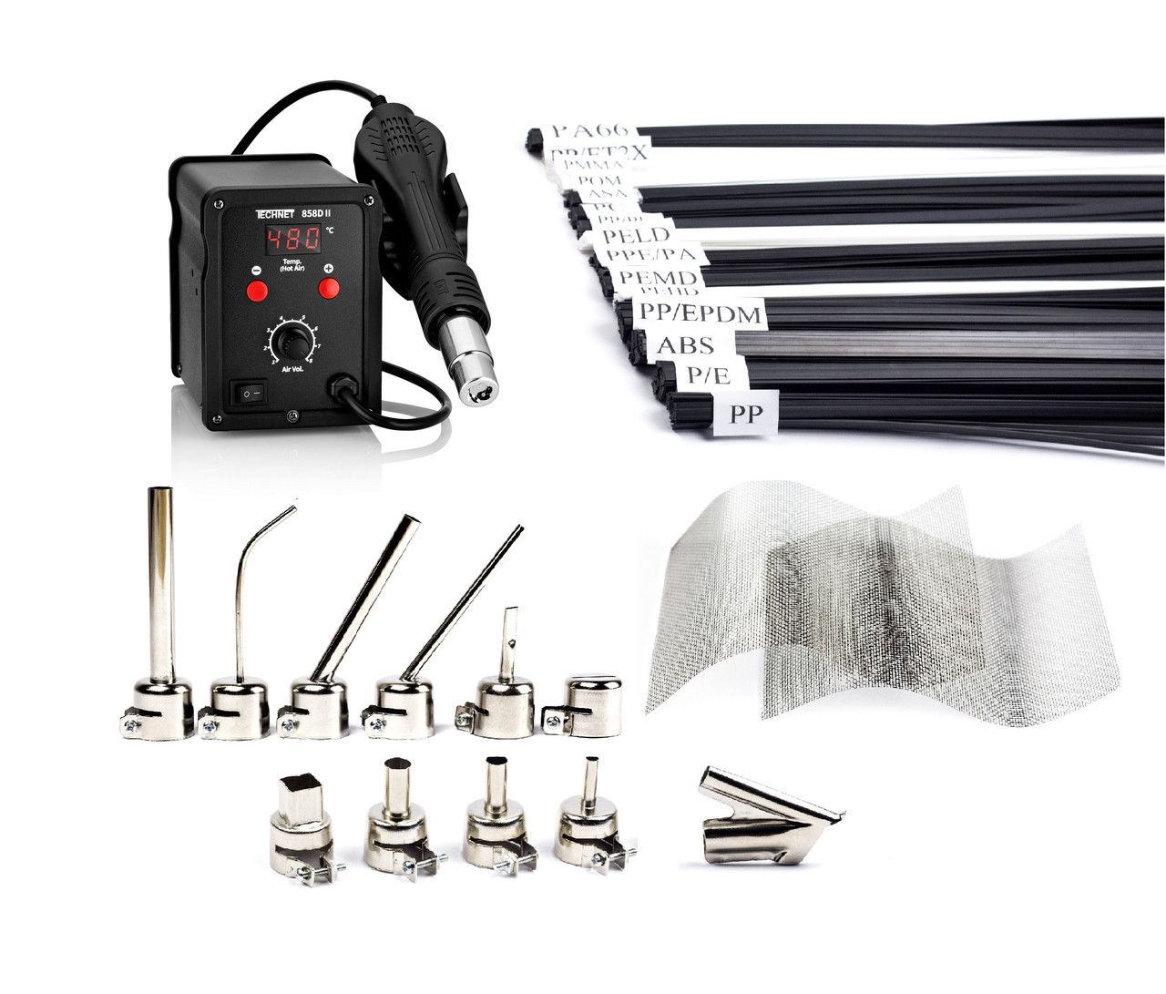 Паяльник для пластику Technet 858D-II - Набір МАХ, фото 1