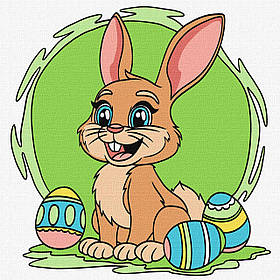 Картина за номерами для дітей "Веселий кролик" 25х25см