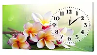 Часы настенные в спальню, часы настенные ручной работы handmade, подарок для всей семьи Цветочки 30х53 см