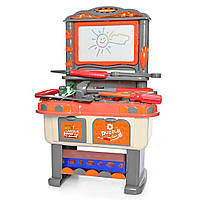 Детский игровой набор мастера XQ338-2C Игровой стол с инструментами и доской для рисования