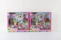 Лялька DEFA 8457 дочка, самокат, велосипед, фігурка, 2 види, кор., 36,5-33-10 см.