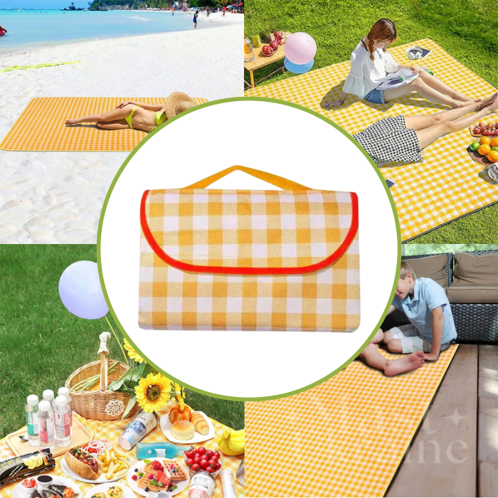 Килимок для пікніка Slide B водонепроникний складаний 147x200 см Жовтий K-18-Yellow, фото 1