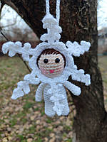 Человечик-снежинка, украшение на елку