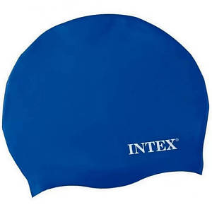 Дитяча шапочка для плавання Intex універсальна, силікон, розмір M, Синій (55991 Blue-RT)